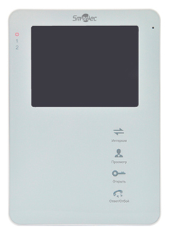 Видеодомофон Smartec ST-MS204M-WT 4, 4-х проводная линия связи, поддержка 2-х панелей вызова, поддержка 3 доп. мониторов, поддержка 2 доп. камер и ох