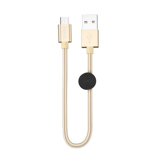  Кабель интерфейсный USB 2.0 Hoco X35 6931474707444 AM/MicroBm, золотой, 0,25м