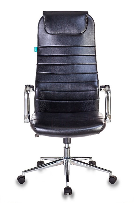 Кресло офисное Бюрократ KB-9N черный, сиденье искусственная кожа, крестовина хром, колеса