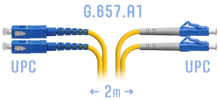 Кабель патч-корд волоконно-оптический SNR SNR-PC-LC/UPC-SC/UPC-DPX-A-2m LC/UPC-SC/UPC SM G.657.A1 Duplex 2 метра