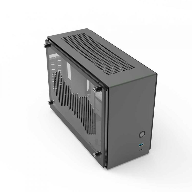 Корпус mini-ITX Zalman M2 mini gray серый, без БП, акриловая боковая панель, USB 3.0, USB Type-C