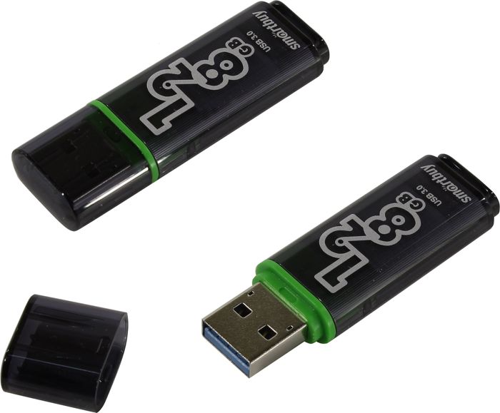 Накопитель USB 3.0 128GB SmartBuy SB128GBGS-DG Glossy темно серый