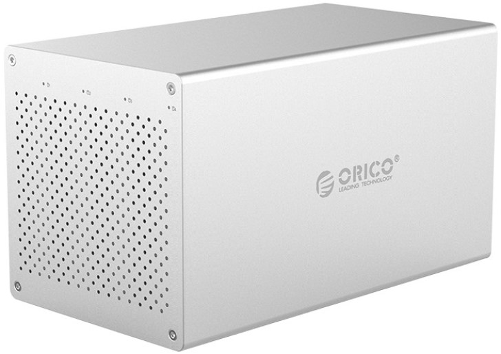 Внешний корпус Orico WS400RC3 4*3.5 HDD/SSD, RAID, USB Type-C, серебристый