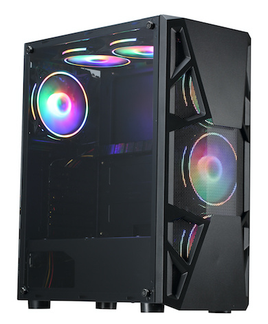 Корпус ATX FORMULA CL-3303B черный, без БП, панель из закаленного стекла, RGB, 2*USB 2.0, USB 3.0, audio