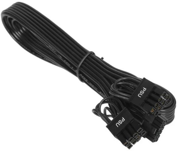 Кабель питания Deepcool 12VHPWR cable для GPU 40-й серии (PCI-Ex2 to 12VHPWR x1, 650mm) RET