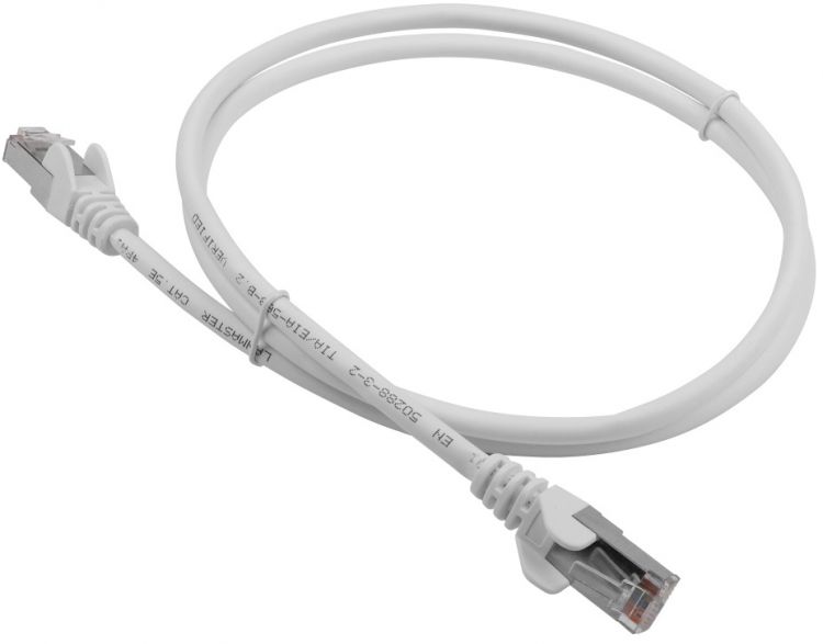 Кабель патч-корд F/UTP 5e кат. 2м. Lanmaster LAN-PC45/S5E-2.0-WH RJ45 - RJ45, 4 пары, белый, LSZH