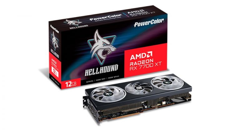 Видеокарта PCI-E PowerColor Radeon RX 7700XT 12G-L/OC Hellhound (RX7700XT 12G-L/OC) 12GB GDDR6 192bit 5nm 1603/18000MHz HDMI/3*DP Ret