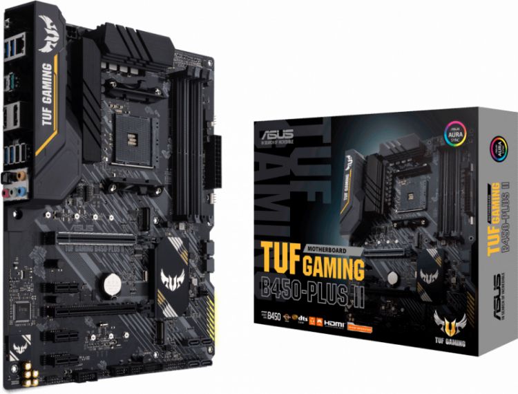 Материнская плата ATX ASUS TUF GAMING B450-PLUS II 90MB1650-M0EAY0 (AM4, AMD B450, 4*DDR4(4400), 4*SATA 6G RAID, 2*M.2, 5*PCIE, 7.1CH, Glan, HDMI, DP,