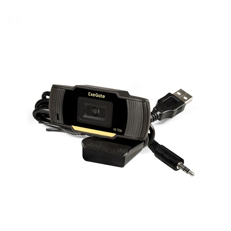 Веб-камера Exegate GoldenEye C270 HD EX286181RUS 1/3 1 Мп, 1280х720, 720P, 30fps, USB, фиксированный фокус, микрофон с шумоподавлением, универсальное