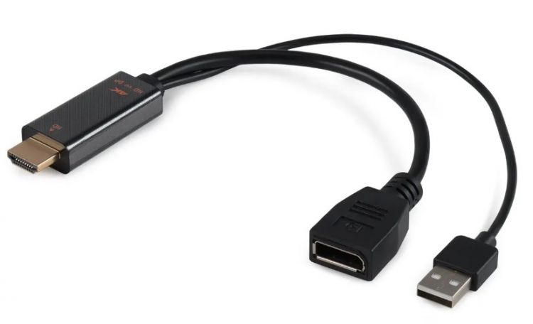 Переходник Buro BU-HDMI(M)-DP(F) HDMI (m)/DisplayPort (f) черный (1996835)