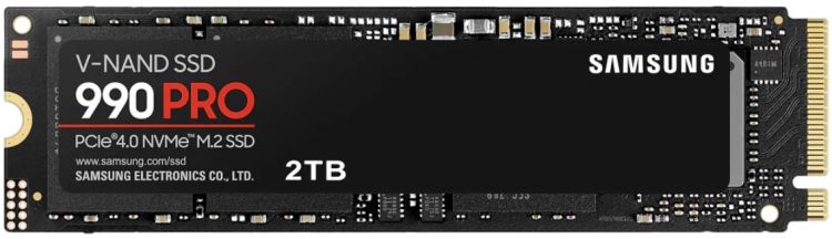 SSD Samsung  Xcom-Shop Накопитель SSD M.2 2280 Samsung MZ-V9P2T0BW 990 PRO 2TB PCIe Gen 4.0 x4, NVMe 2.0 V-NAND 3-bit MLC 7450/6900MB/s IOPS 1400K/1550K MTBF 1.5M