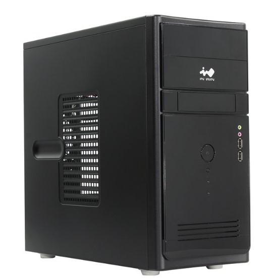 Корпус mATX InWin ENR021BL 6143098 черный, без БП, 2*USB 2.0, audio