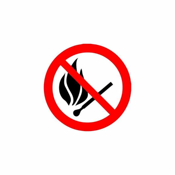 Наклейка Rexant 56-0056-1 знак пожарной безопасности Запрещается пользоваться открытым огнем и курить d - 180 мм