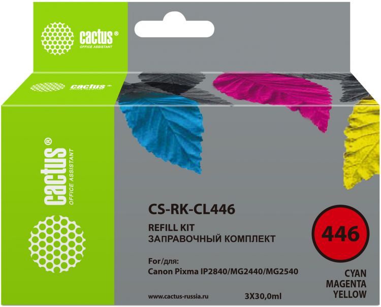 Заправочный комплект Cactus CS-RK-CL446 многоцветный для Canon Pixma MG2440/MG2541 (3*30ml)