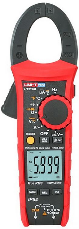   Xcom-Shop Токоизмерительные клещи UNI-T UT219M , 1000В, 600А, 60МОм, температура