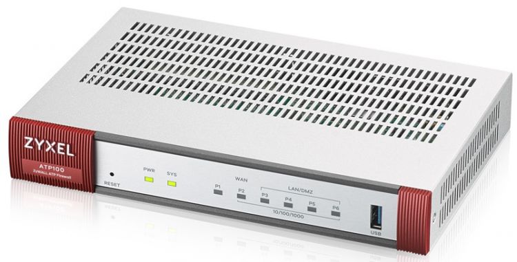 Межсетевой экран ZYXEL ATP100 WAN GE, OPT GE (LAN/WAN), 3*LAN/DMZ GE, USB3.0, AP Controller (8/24), NebulaFlex Pro, с подпиской Gold на 1 год (AS, AV,