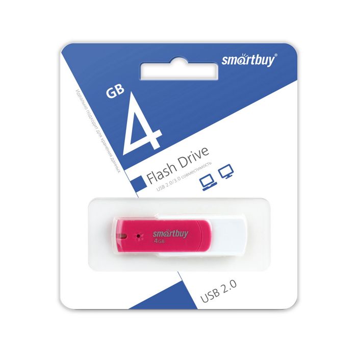 Накопитель USB 2.0 4GB SmartBuy SB4GBDP Diamond розовый