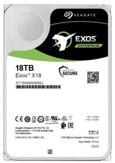 Жесткий диск 18TB SAS 12Gb/s Seagate ST18000NM004J 3.5 Exos X18 7200rpm 256MB