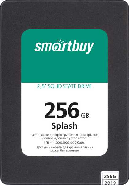 Накопитель SSD 2.5'' SmartBuy SBSSD-256GT-MX902-25S3 Splash 256GB SATA 6Gb/s TLC 560/500MB/s IOPS 84K/78K MTBF 1.5M 7mm