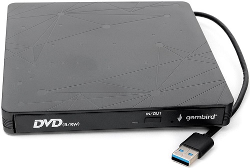 Привод DVD±RW внешний Gembird DVD-USB-03 USB 3.0, черный