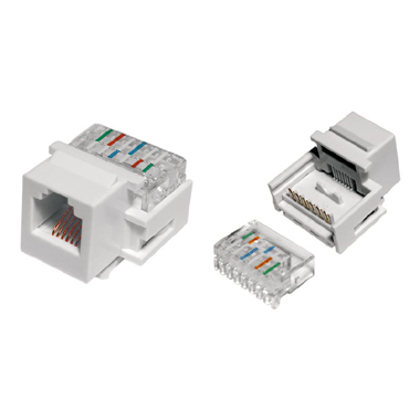 Вставка Keystone RJ12 Hyperline KJ1-6P6C-C2-90-WH (6P6C), IDC(Toolless)