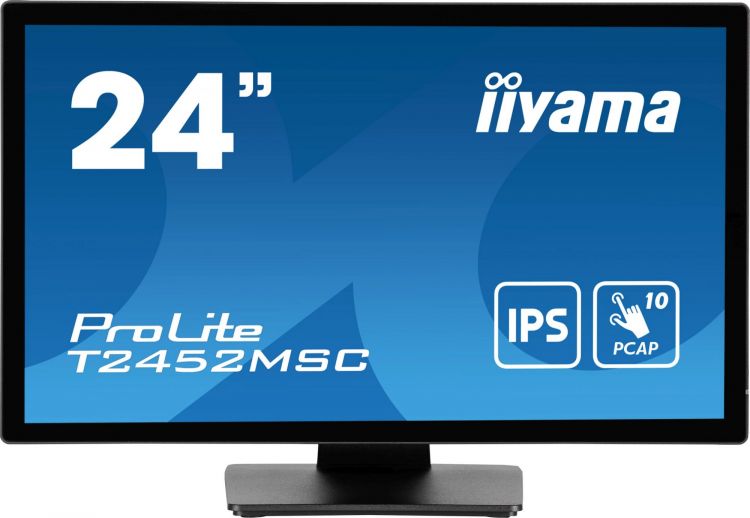  Монитор 23,8 Iiyama ProLite T2452MSC-B1 1920x1080 LED, 16:9, IPS, 400cd, 1000:1, 14ms(BTB), 178/178, DP, HDMI, audio, 60Hz, Speakers, tilt, VESA 100x