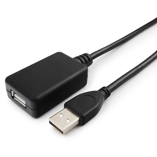 Кабель интерфейсный USB 2.0 удлинитель Cablexpert UAE-01-5M , активный, AM/AF, 5м