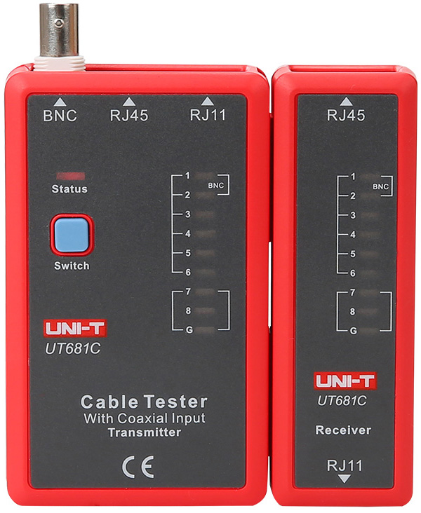 Тестер UNI-T UT681C кабельный RJ45, RJ 11/12 и BNC