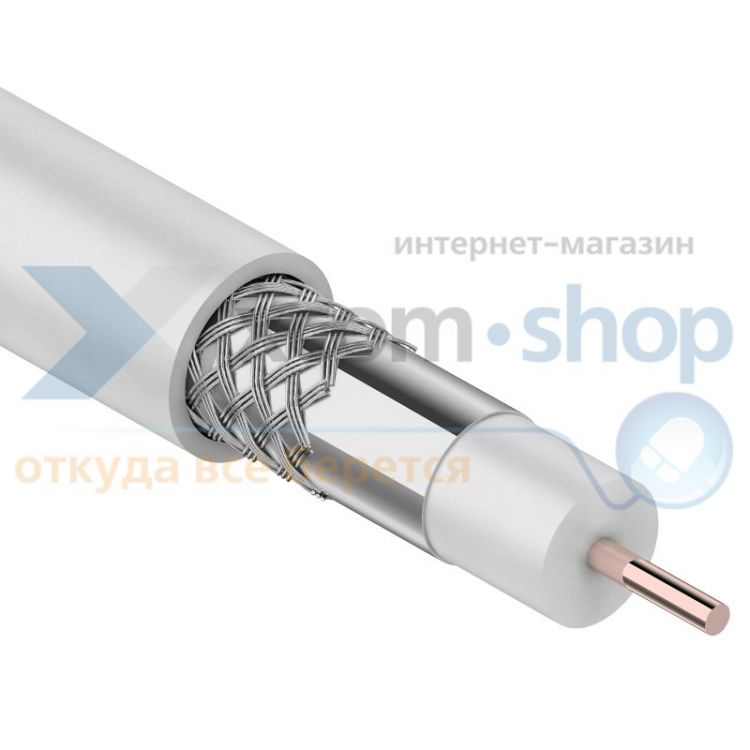 Кабель Rexant RG-6U, (64%), 75 Ом, 305м., белый 01-2203