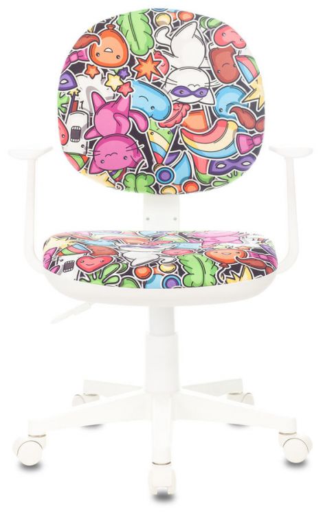 Кресло детское Бюрократ CH-W356AXSN/MASKARAD крестовина пластик белый, ткань, цвет: мультиколор маскарад