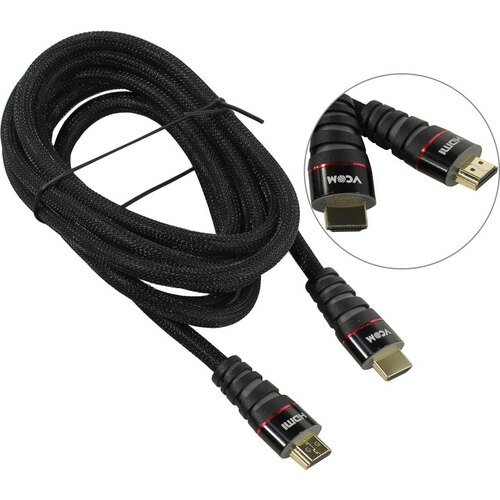 Кабель интерфейсный HDMI-HDMI VCOM CG526S-B-3M 19M/M ver. 2.0 черные коннекторы, 3м