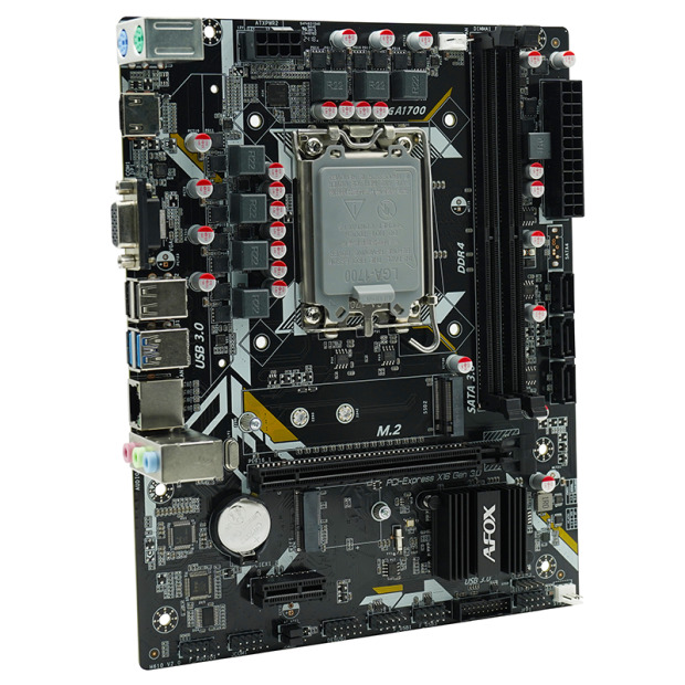 Материнская плата mATX Afox IH610D4-MA5-V4 (LGA1700, H610, 2*DDR4 (3200), PCIe, M.2, 3*SATA 6G, HDMI, VGA, 2*USB 2.0, 2*USB 3.0)
