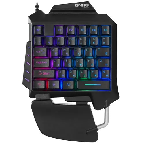  Клавиатура Oklick GMNG 703GK черная, 35 клавиш, USB for gamer LED (подставка для запястий)