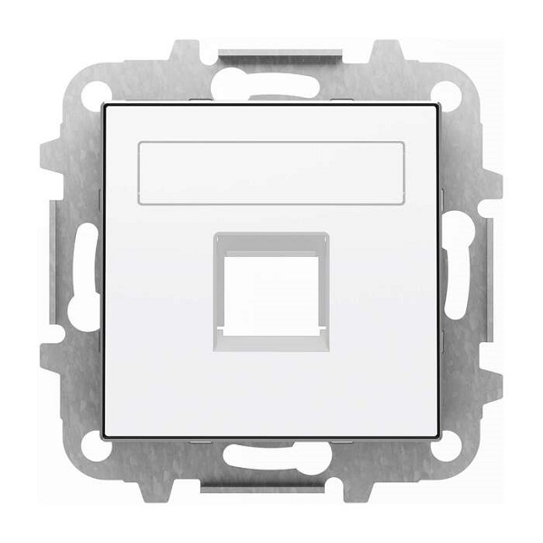 Накладка ABB 2CLA851810A1101 для 1-го суппорта/разъёма типа 2017... или 2018..., со шторками и полем для надписи, альпийский белый