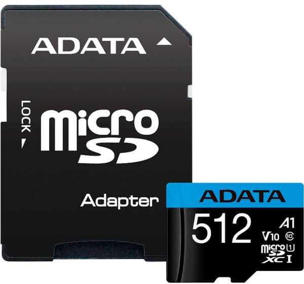 MicroSDXC  Xcom-Shop Карта памяти A-Data AUSDX512GUICL10A1-RA1 UHS-I Class 10 A1 100/25 MB/s (SD адаптер)