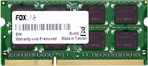 Модуль памяти SODIMM DDR3 8GB Foxline FL1600D3S11L-8G PC3L-12800 1600MHz CL11 (512*8) 1.35V