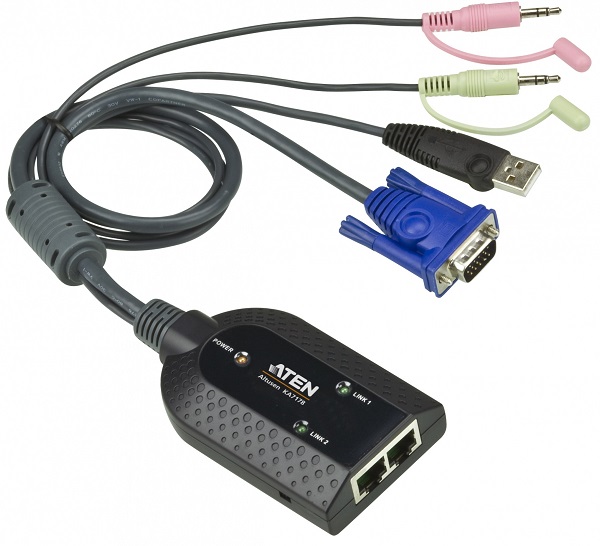 Конвертеры Адаптер Aten KA7178-AX КВМ, USB, VGA, аудио и поддержкой Virtual Media и Dual Output