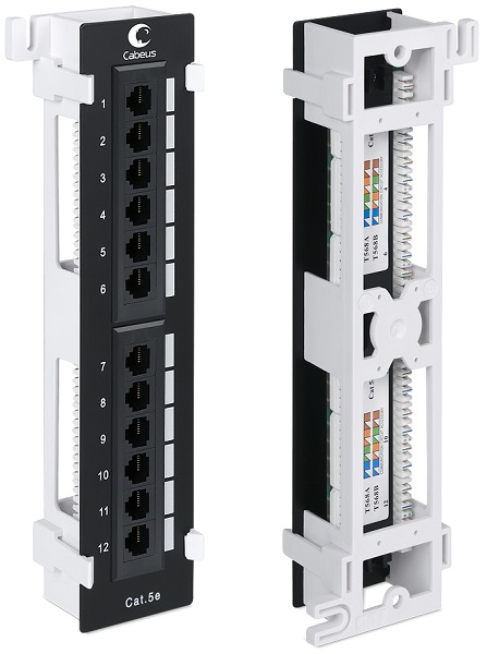 Патч-панель Cabeus PL-12-Cat.5e-WL-Dual IDC настенная, Cat 5e, 12 портов RJ45 (8p8c), неэкранированная, Dual IDC (110/KRONE)