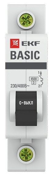 Автоматический выключатель EKF mcb4729-1-25C модульный 1п C 25А 4.5кА ВА 47-29 Basic