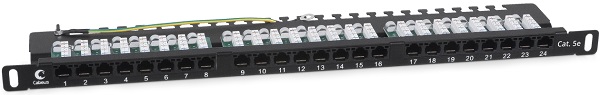 Патч-панель Cabeus PLHD-24-Cat.5e-Dual-90-0,5U 19, 0,5U, Cat 5e, 24 порта RJ45 (8p8c), неэкранированная, Dual IDC (110/KRONE)