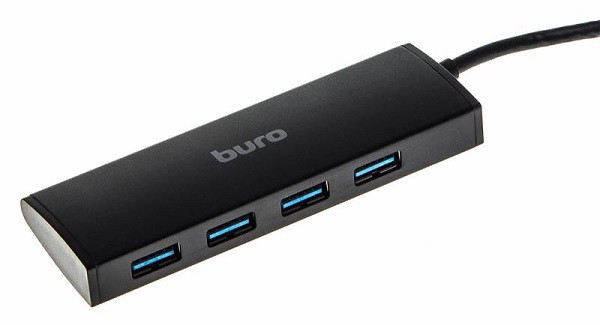 USB разветвители  Xcom-Shop Разветвитель USB 2.0 Buro BU-HUB4-0.5-U3.0 4порт. черный