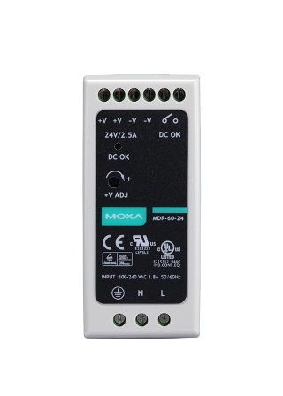 Блок питания MOXA MDR-40-24 40W/1.7A DIN-Rail 24V VDC power supply, 85 to 264 VAC input