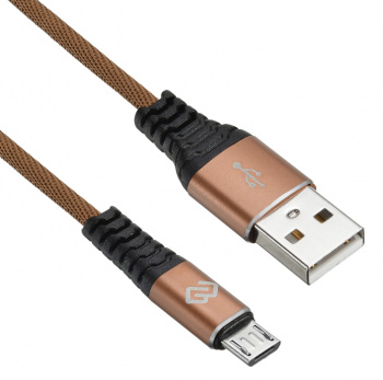 Кабели и переходники Кабель интерфейсный Digma 1080372 USB (m)-micro USB (m) 0.15м коричневый