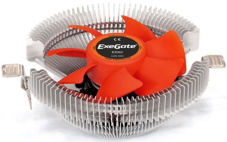 Кулер Exegate EE80 EX286144RUS LGA775/1150/1151/1155/1156/1200/AM2/AM2+/AM3/AM3+/AM4/FM1/FM2/754/939/940 (Al, fan 90mm, 2000rpm, 3pin, 22dBA, TDP 65W)