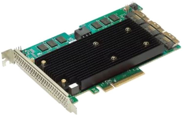  Контроллер SAS Broadcom/LSI 9670-24i SGL 05-50123-00 PCIe 4.0  LP, 24G SAS/SATA/NVMe, RAID 0,1,5,6,10,50,60, 24port(3x8 SFF-8654), 8GB Cache, SAS4124