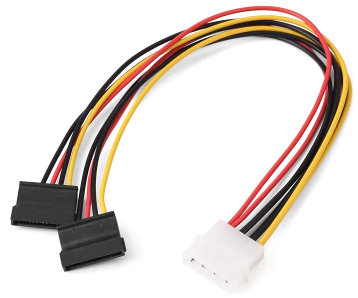 Кабель GoPower 00-00029040 MOLEX (f)-2SATA (m) 0.2м PVC RoHS (1/500) (1000774168)