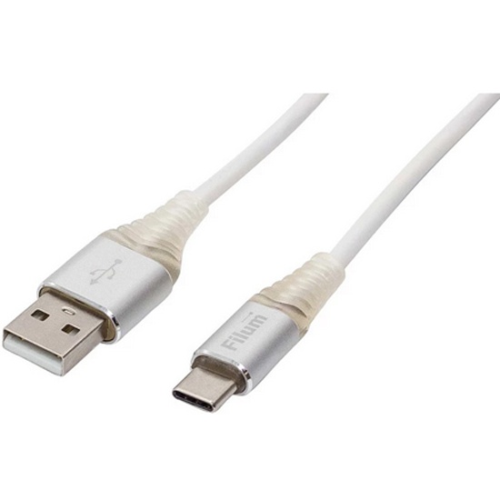 Кабель интерфейсный Filum FL-CPro-U2-AM-CM-1M-L1 USB 2.0, 1 м., 2A, индикатор заряда, разъемы: USB A male- USB Type С male