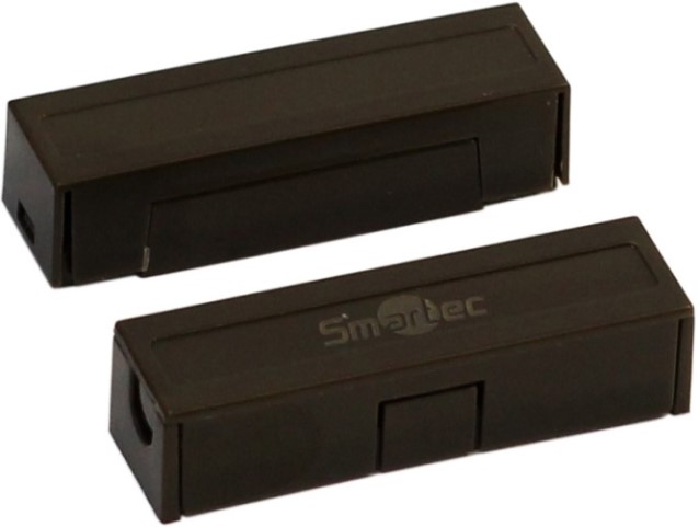 Извещатели магнитоконтактные Датчик Smartec ST-DM124NC-BR магнитоконтактный, НЗ, коричневый, накладной для деревянных дверей, зазор 25 мм