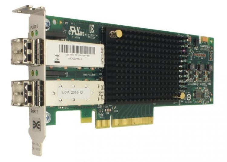 Контроллер Broadcom LPE32002-M2 bulk Gen 6 (32GFC), 2-port, 32Gb/s, PCIe Gen3 x8, LC MMF 100m, трансиверы установлены, LP+FH brackets, OEM {20} (01136