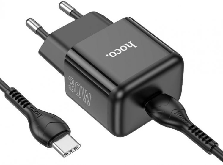 Зарядное устройство сетевое Hoco N32 Glory Black 30W 3A+2A+1.5A (PD+QC+AFC) USB Type-C универсальное черный (2002930)